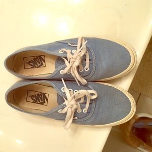 denim style VANS off the wall w/ laces--Size 7