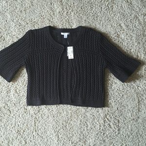 Dressbarn dark brown crochet jacket XL