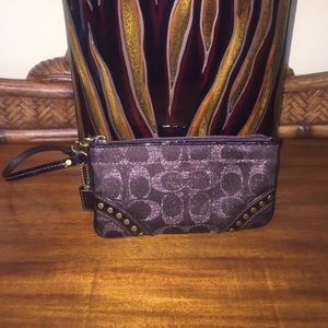 Small Coach Wristlet in Chocolate Brown