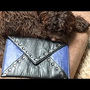 🌀sale!🌀 blue&black studded envelope bag