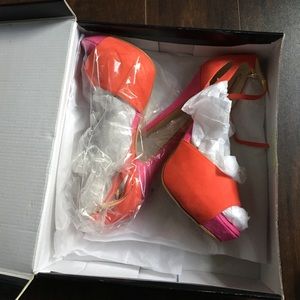 Brand new pink and orange heels