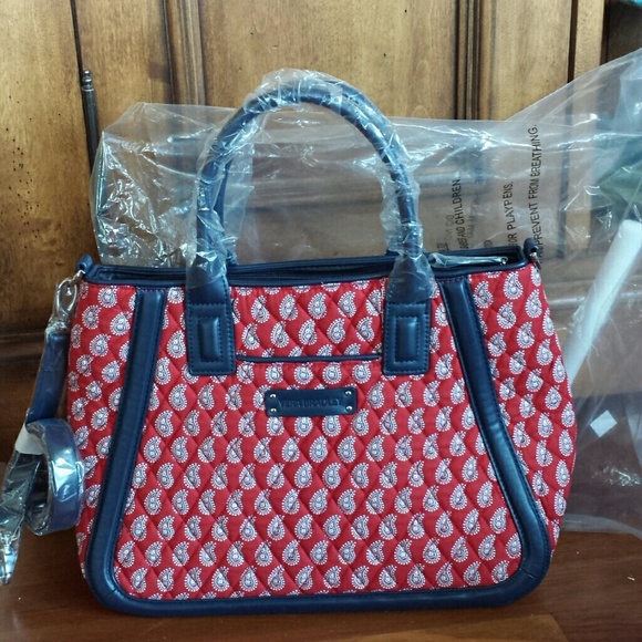 Vera Bradley Trimmed Trapeze Satchel