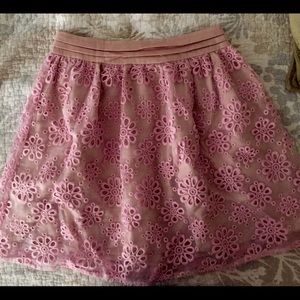 Flower Lace pink skirt