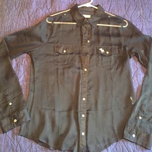 Sheer navy button down