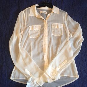 Cream Sheer Button Down