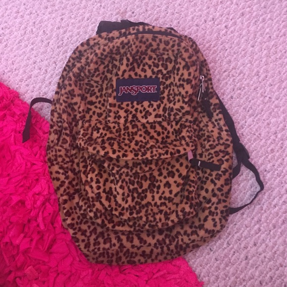 Jansport fuzzy Cheetah Print Superbreak