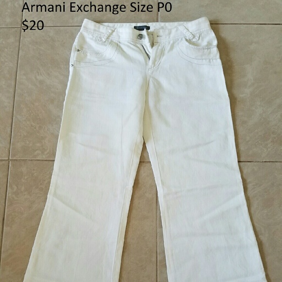 Armani Exchange White flared pants