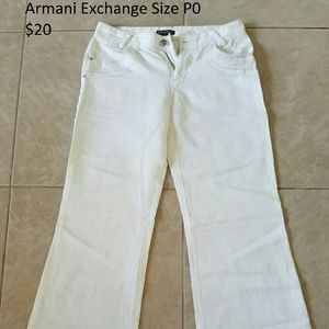 Armani Exchange White flared pants