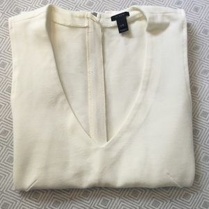 Jcrew white Vneck tank with zipper