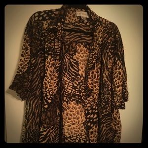 Brown Animal Print Blouse
