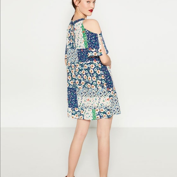 ❤️SOLD❤️Zara Cold Shoulder Multicolor Dress - Picture 3 of 4
