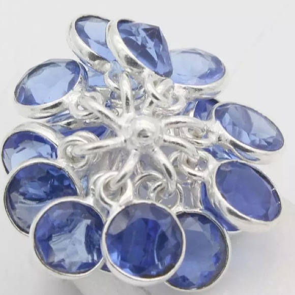 💯% 925 silver London Topaz charm ring size 7.5 - Picture 1 of 4