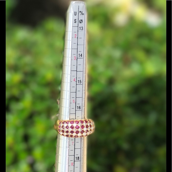 SOLD! 🎉🎉🎉 Diamond & Ruby Ring Size 6.5 - Picture 6 of 8