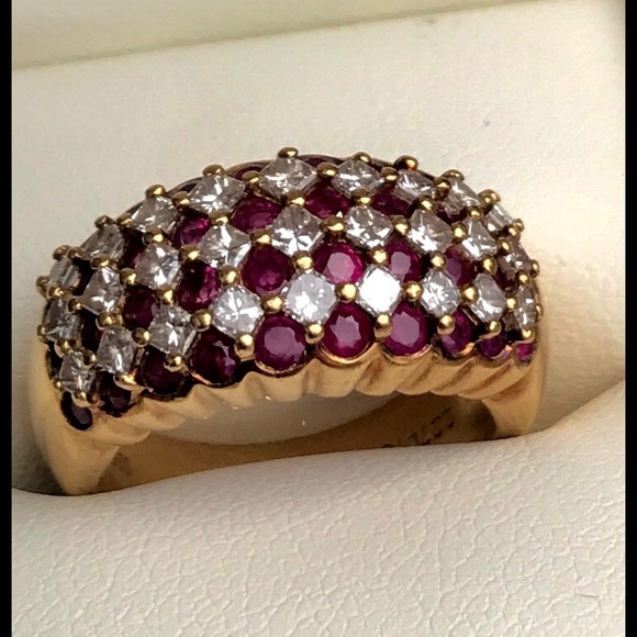 SOLD! 🎉🎉🎉 Diamond & Ruby Ring Size 6.5 - Picture 2 of 8