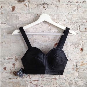 Black Leather Bralette
