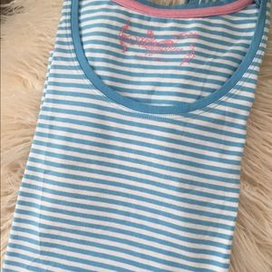 Blue/white stripes shirt, size S, will fit XS!