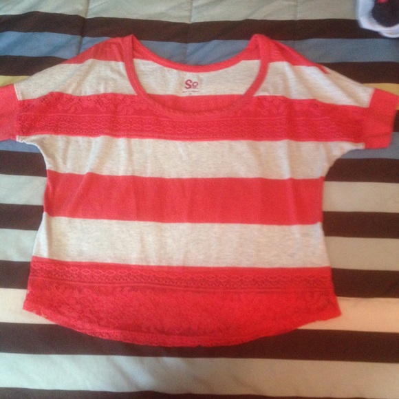 Coral Stripped Shirt