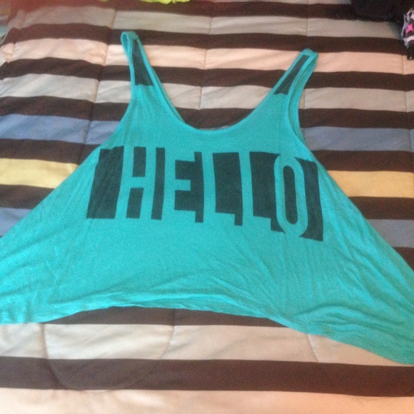 Teal HELLO shirt