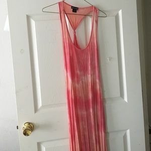 Pink tie dye maxi dress