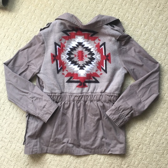Vintage Havana Aztec Knit Back Jacket