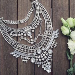 Silver statement necklace