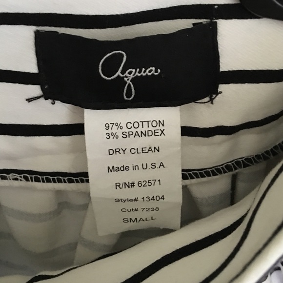 Aqua pleated black and white striped skirt - Picture 4 of 4