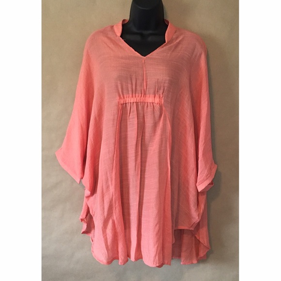 Breezy Poncho Top in Coral