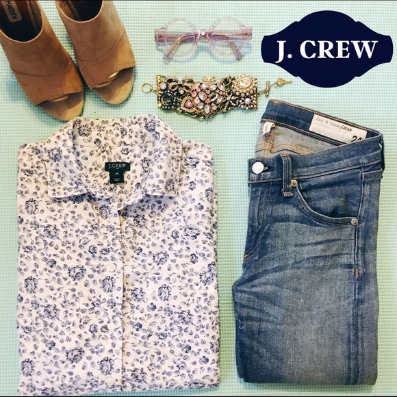 J. Crew Patterned Oxford Button Down