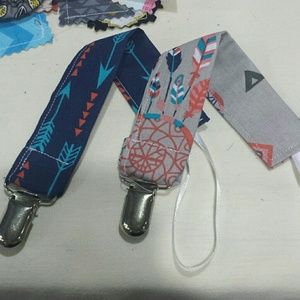 Handmade brand new pacifier clip set of two