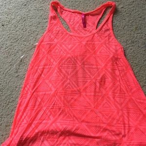 Open back bright pink tank top