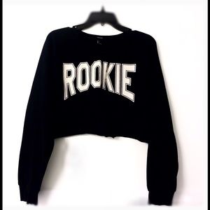 CROPPED FOREVER 21 ROOKIE SWEATER SIZE LARGE