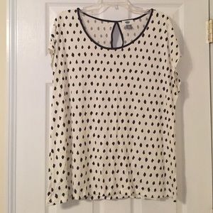 Adorable Black and Cream Polka Dot Top