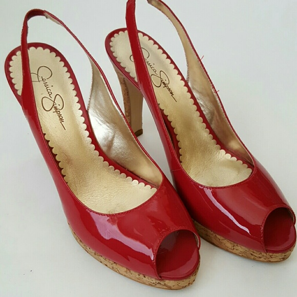 Jessica Simpson Shoes - Red Patent Leather Jessica Simpson Pumps
