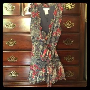 Floral wrap blouse