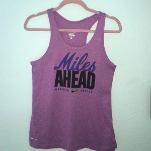 Nike "Miles Ahead Worries Behind" Tank Top Small