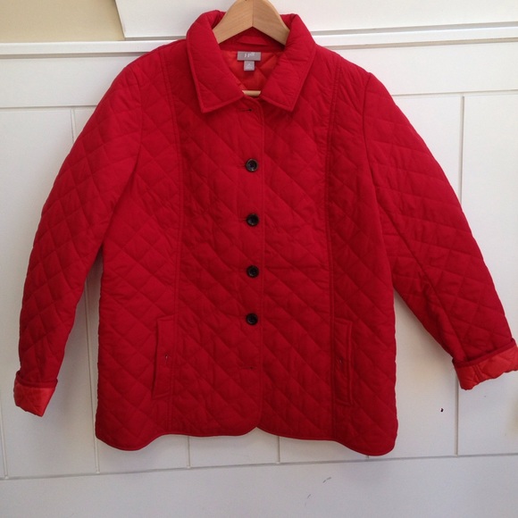 J. Jill Red Quilted Jacket