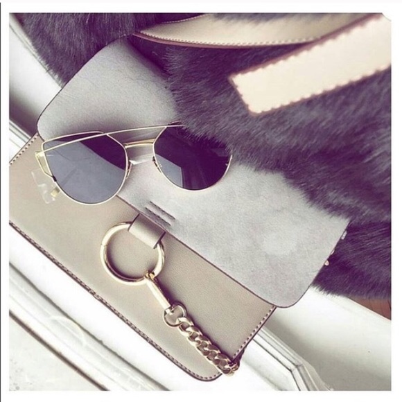 BOGO50% Gold frame & black lens cat eye sunglasses - Picture 2 of 2