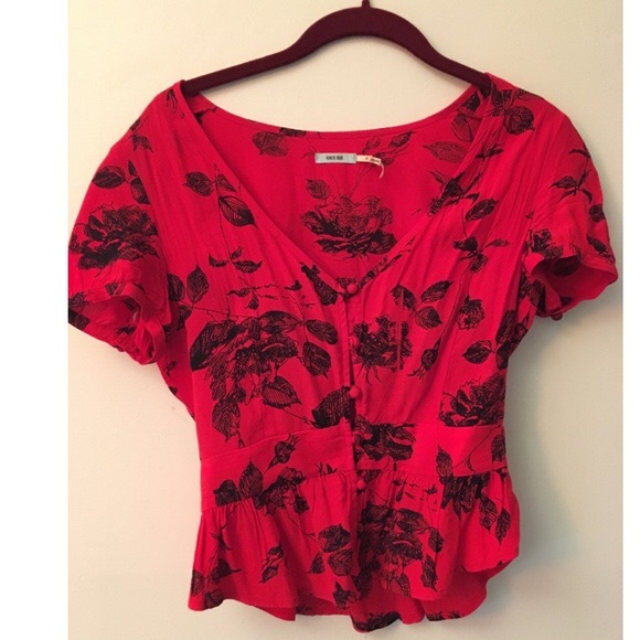 Urban Outfitters Red Print Top
