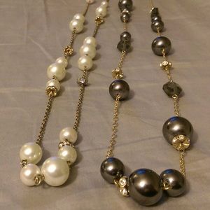 J. Crew black faux pearl beaded necklace