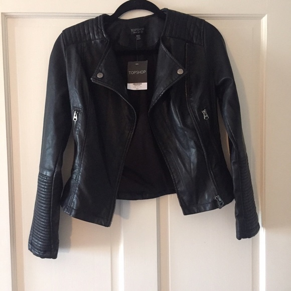 Topshop Leather Moto Jacket