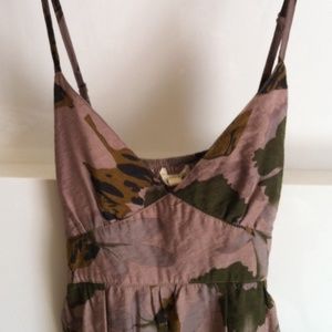 Sundress with adjustable straps Olive/Mustard/Tan