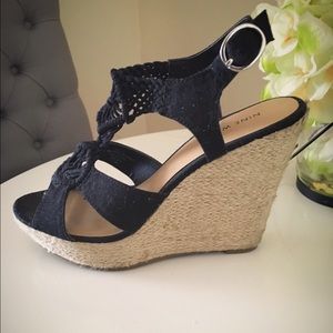 Black Nine West Espadrille Wedges