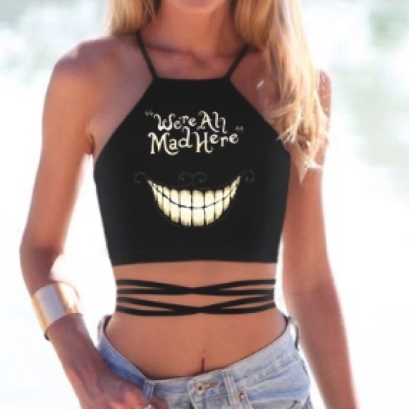 CLEARANCE "Mad Hatter" crop top - Picture 2 of 4