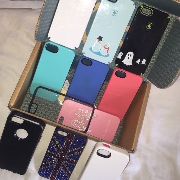 Box of 11 slightly used iPhone 5 cases