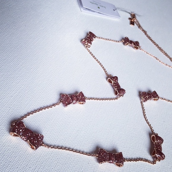 kate spade Jewelry - Rose Gold Glitter Take a Bow Scatter Necklace