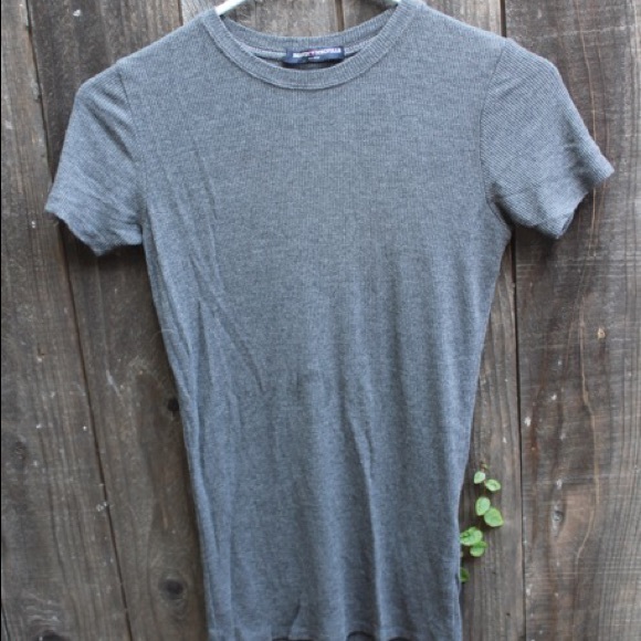 Gray brandy ribbed tee