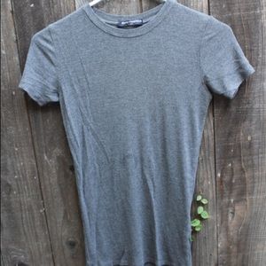 Gray brandy ribbed tee