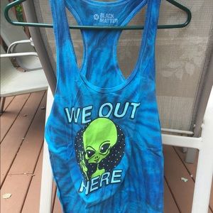 We Out Here Tie-Dye Alien Tank