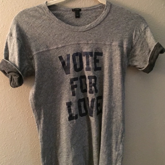 🚀sold. J. Crew "Vote for Love" Tee Shirt - Picture 4 of 4