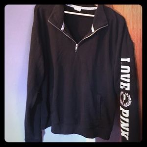 Black Victoria's Secret PINK half zip sweatshirt